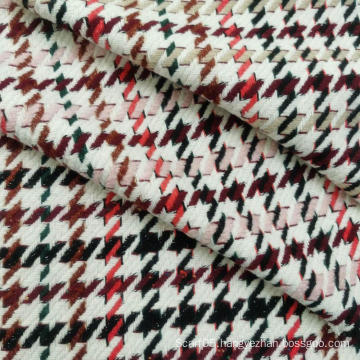 Woolen fashion houndstooth design with lurex fabrics